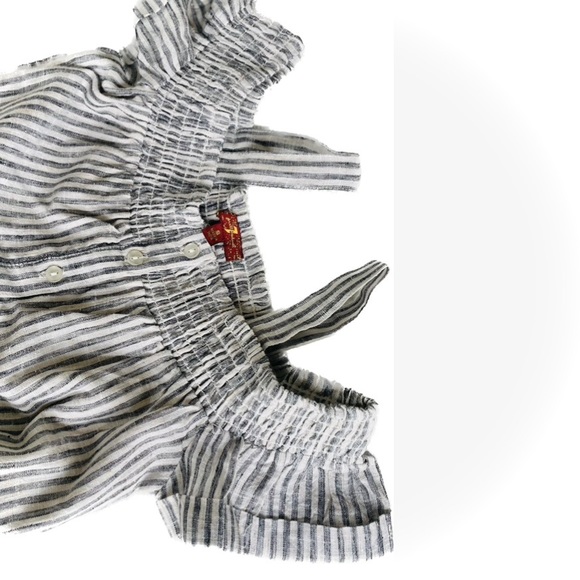 7 For All Mankind Other - 7 FOR ALL MANKIND | S | Kid’s Girls Striped Cotton Belted Cold Shoulder Jumper